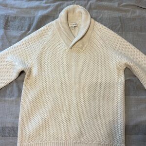 100% Alpaca Club Monaco mens M Cable knit cream sweater
